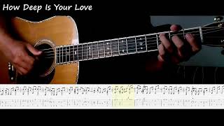 How deep is your love - easy fingerstyle tabs, 1절만