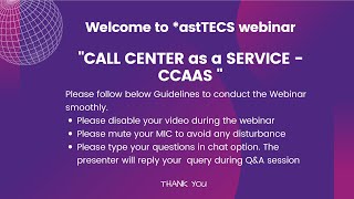 Webinar - Call Center as a Services screenshot 2