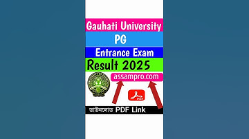 GU PGET Result PDF 2025 || Gauhati university PG Entrance Result 2025