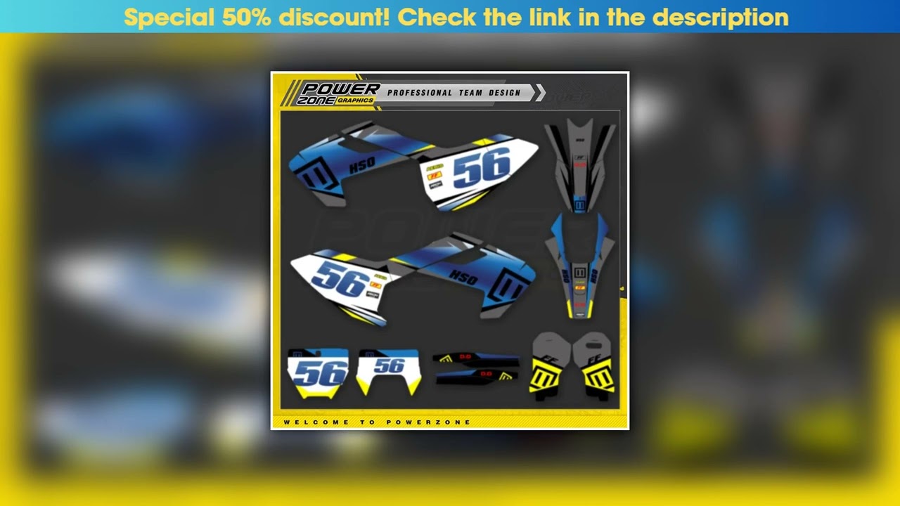 First Look PowerZone Custom Team Graphics Background Decals Sticker For Husqvarna Decals 2016-18 TC