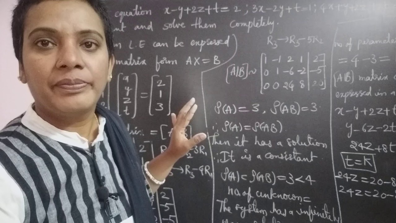 B.Tech Engineering Mathematics-1. Consistency of the system of linear ...