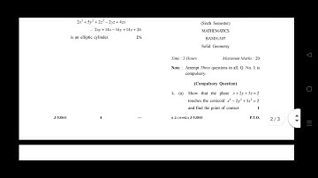 GJU BSc/BA Maths 6th Sem Questions Paper || Previous Year Question Paper