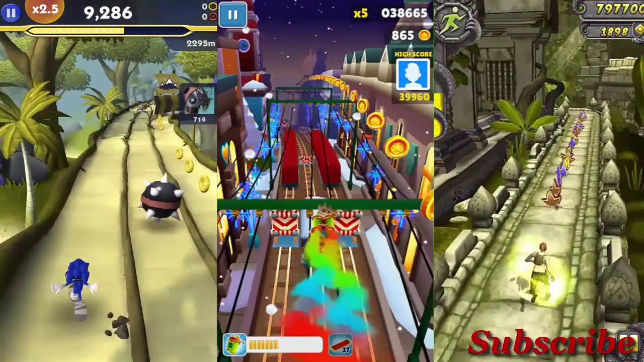 Subway Surfers Vs Temple Run 2 Vs Sonic Dash – RCZD