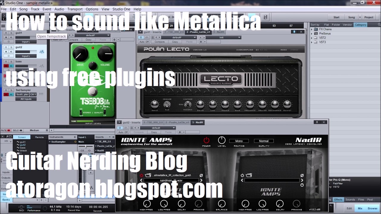 Windswept om Mark Atoragon's Guitar Nerding Blog: How to sound like: Metallica (with sample  and using only free Vst Plugins)