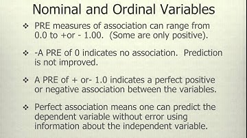 Tests of Significance and Measures of Association for Nominal and Ordinal Variables