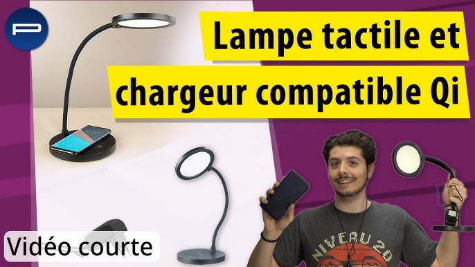 Lampe de bureau DEL SHOPPINGALL avec chargeur sans fil Qi, port de