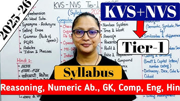 KVS & NVS New Vacancy 2025 | KVS & NVS 2025 Tier-1 Syllabus and Exam Pattern | KVS-NVS Vacancy 2025 