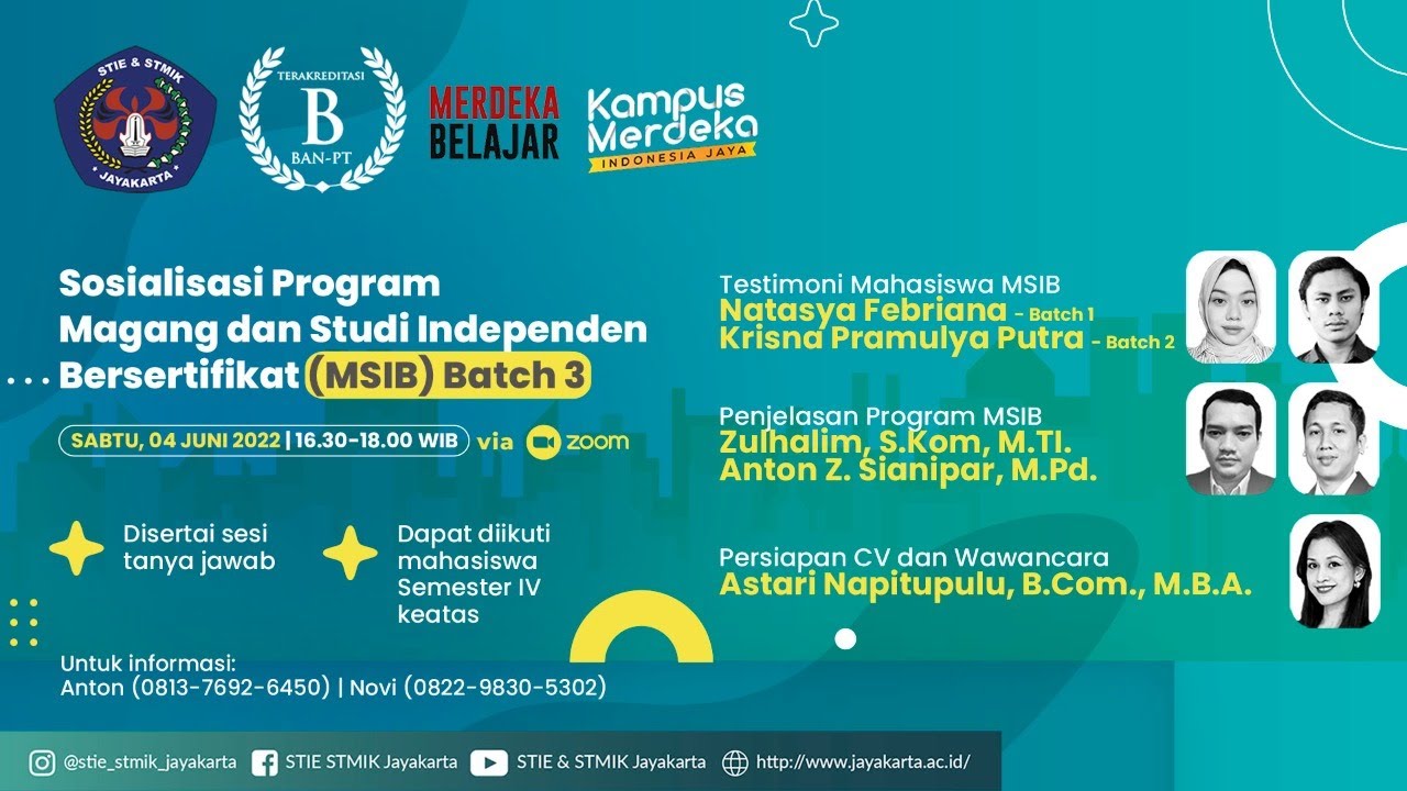 Sosialisasi Program Kampus Merdeka MSIB (Magang Studi Independen Bersetifikat) Angkatan 3 Tahun 2022
