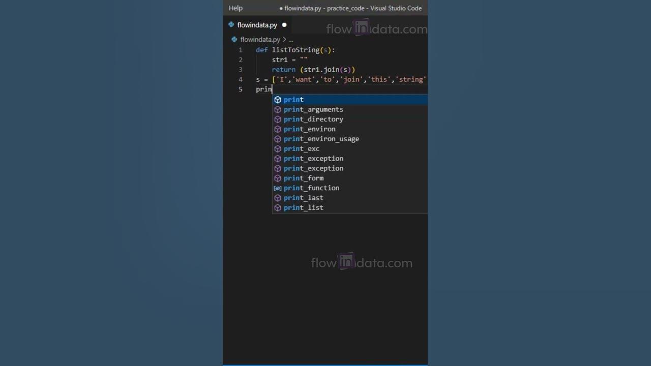 Python program to convert a list into a string #shorts - YouTube