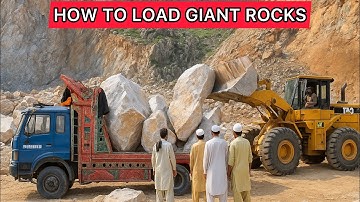 “How to Load Giant Rocks into Truck | Powerful Machine”