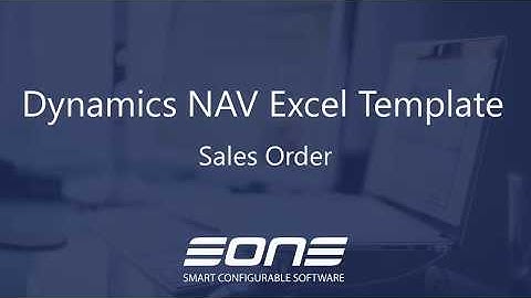 NAV Template: Excel Integration - Sales Order