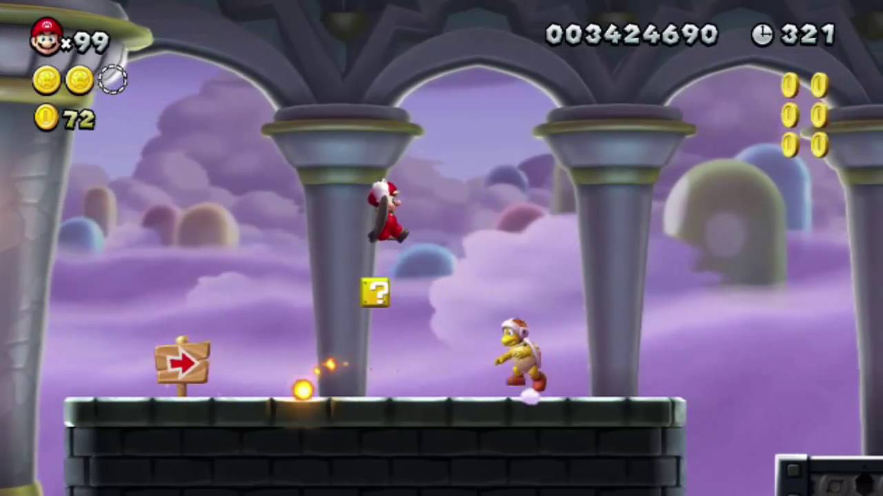 New Super Mario Bros Welt 7 Schloss New Super Mario Bros. U - Zuckerwattenwolkenzone-Schloss - Ludwigs