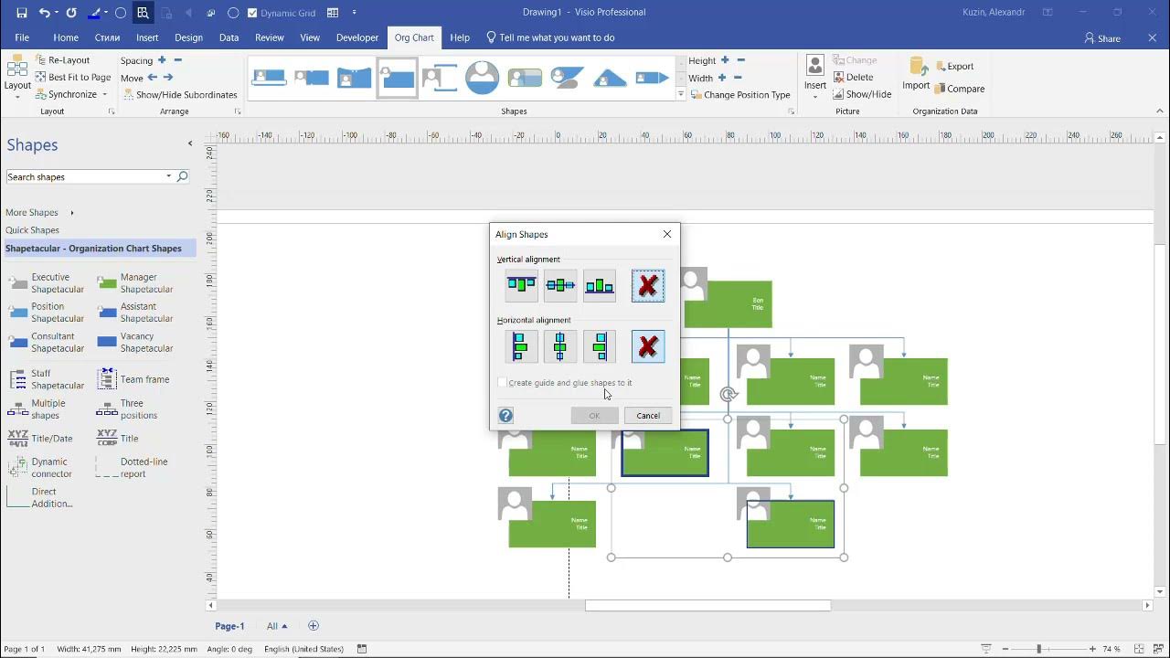 Org Chart. Master "Multiple shapes" and re-layout OrgChart - YouTube