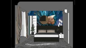 How to make bedroom interior in SketchUp | SketchUp Bedroom interior |