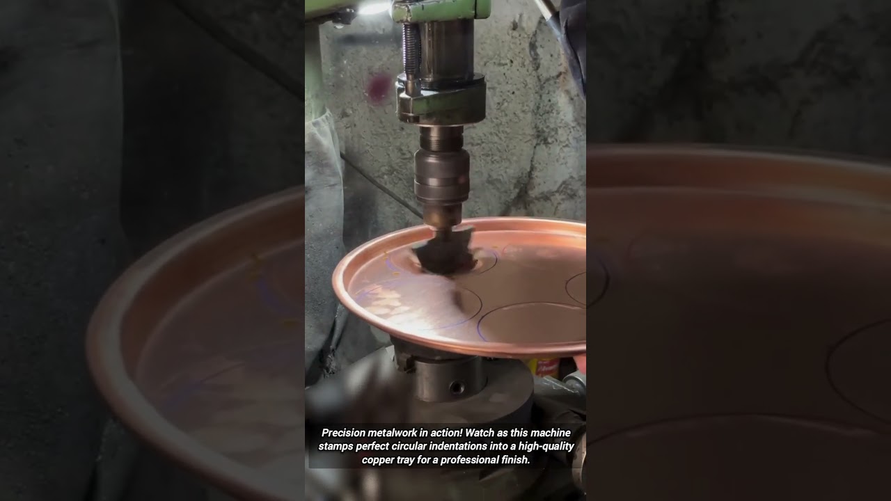 Precision Machine Stamping Perfect Circular Molds Into Copper Trays