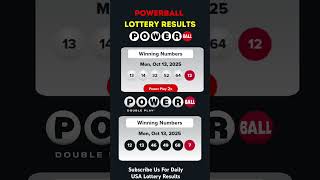USA Powerball Lottery Results OCT,13,2025.   #usashorts  #powerballwinningnumbers  #powerball
