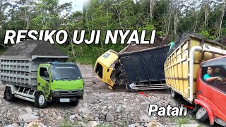 RESIKO DRIVER BERNYALI TINGGI # kompilasi truk muatan pasir 10 kibik ke atas