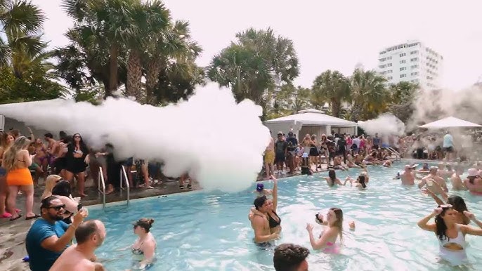 The pool party still goes on during - Hyde Beach Miami