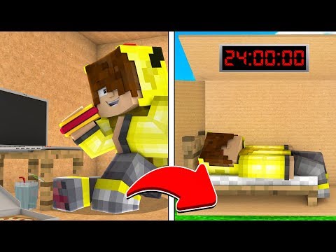 24 SAAT KARTON KUTUDA KALDIM!  ? - Minecraft