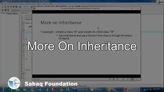 More on Inheritence, Computer Science Lecture | Sabaq.pk