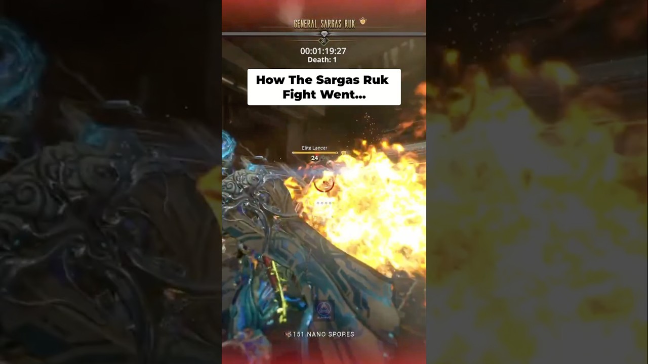 How The Sargas Ruk Fight Went... #Warframe #tennocreate #Babytenno #shorts