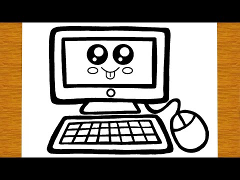 COME DISEGNARE UN COMPUTER PC CARINO | Disegni facili ed educativi