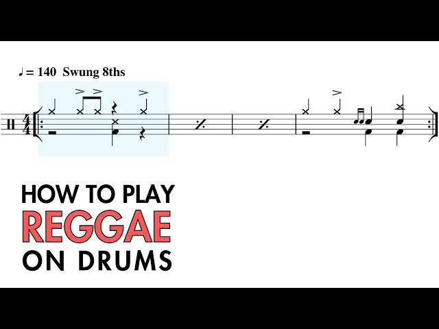 How To Play Reggae On Drums - 7 Beats & Fills 🥁🎵 class=