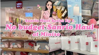 No budget Sanrio Haul Vlog🌸| Ep 1 Sanrio Hunt at @miniso.official | ASMR unboxing