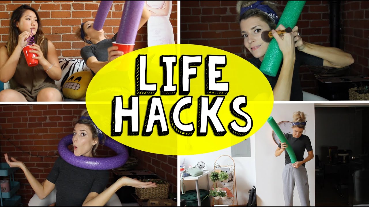14 POOL NOODLE LIFE HACKS // Grace Helbig YouTube