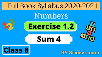 TN class 8 maths chapter 1 Numbers exercise 1.2 sum 4 8th std full book new syllabus 8th maths tamil