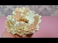 طريقة عمل وردة البيوني بعجينة السكر  fondant peony rose tutorial