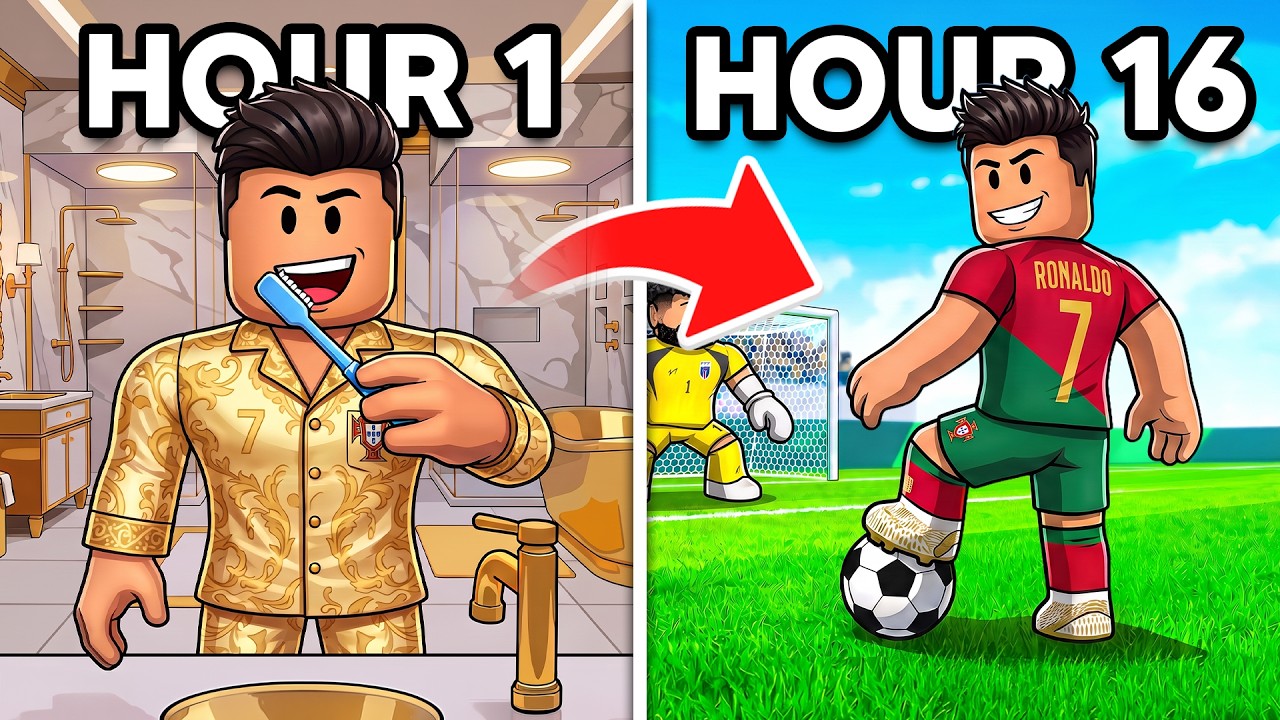I Spent 24 Hours as CRISTIANO RONALDO in Roblox!