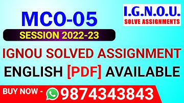 MCO-05 Solved Assignment 2022-23 in English, MCO 5 Solved Assignment 2023, MCO 5 Assignment