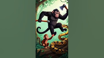 "Brave Father Monkey vs Giant Python | Emotional Jungle Story"