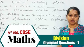 4th standard Maths olympiad | Division - Olympiad Questions - 1 | NCERT, CBSE | Olympiad Math