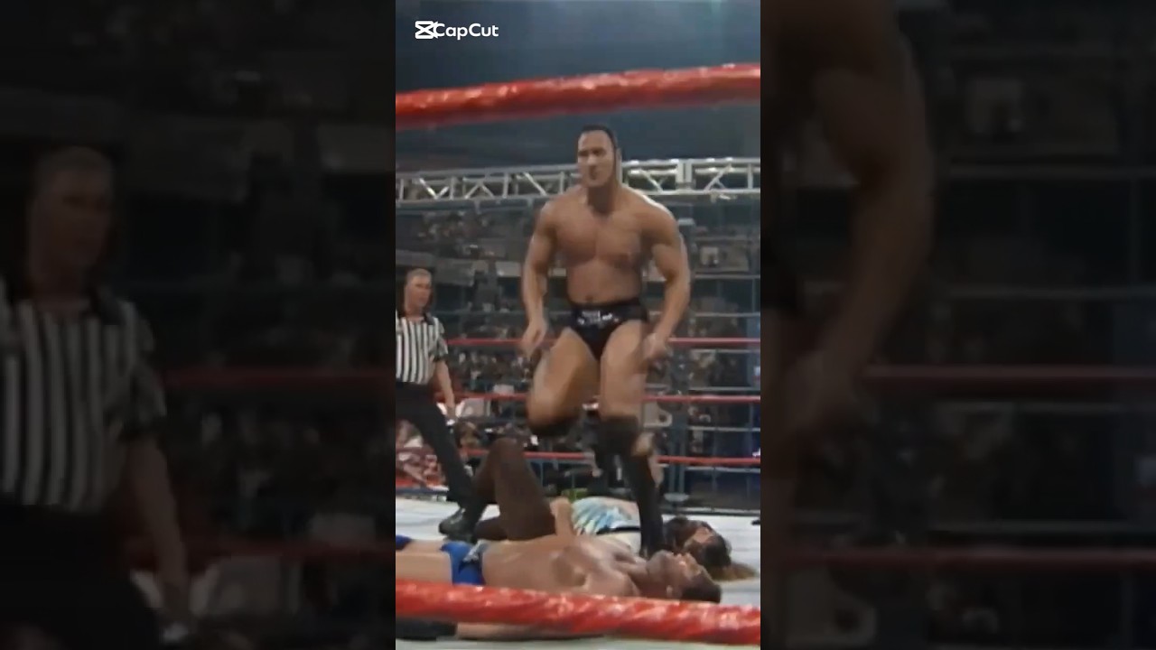 The Rock hits a double People's Elbow on Mankind + Shamrock - 9/1998