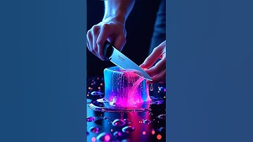 Cutting a Glowing Neon Jelly Cube 🔪✨ | Unreal AI Illusion #Shorts #youtube #neon #jelly #viral #fypシ