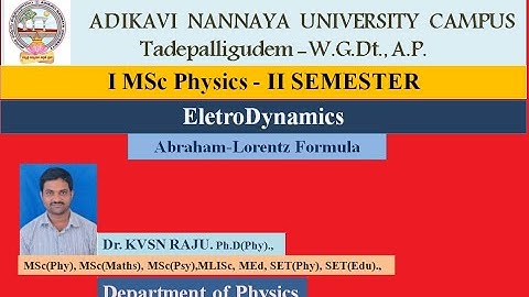 Abraham Lorentz Formula
