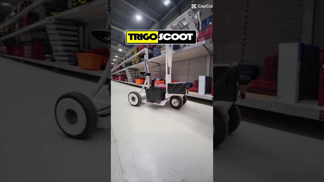 Warehouse order picker / labeling cart micro e-scooter. Logistic operations automation. Hoverboards.