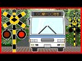 【バス Bus 踏切 アニメ 】★ペンギンさん達がバスで遊園地に行くよ!!★ Railroad crossing and train animation for children