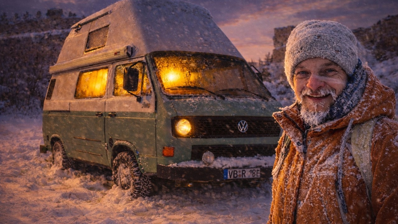 Living in a 40-Year-Old Van at -12°C | Castle Ruins Survival