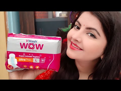 V wash WOW sanitary napkins review | hygiene pad for periods |