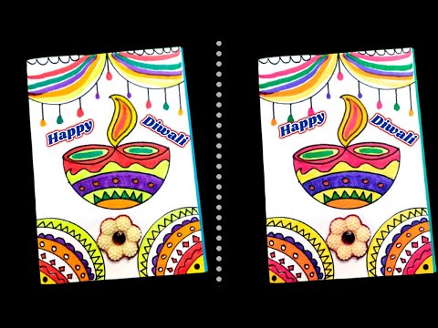 Beautiful White Paper Diwali Card Making 2022 || Diwali Card Ideas @UJANCREATIONS