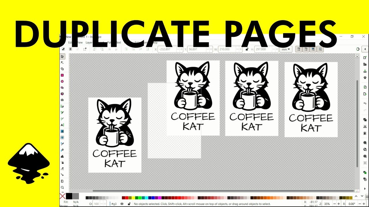 Inkscape: How To Duplicate Pages - YouTube
