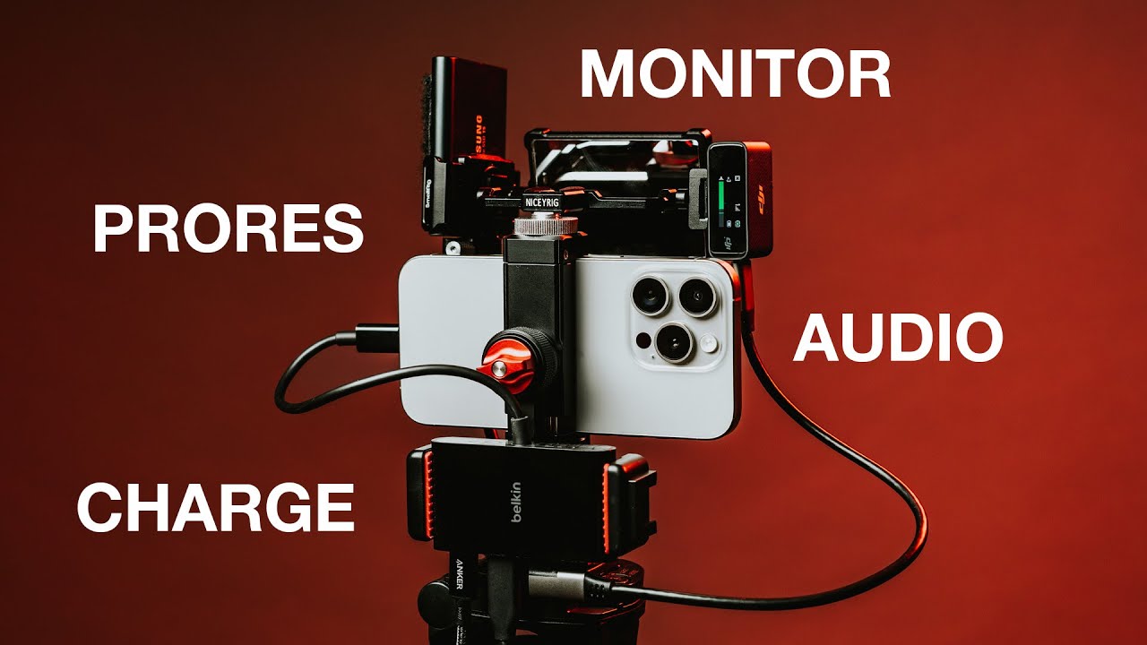 iPhone 15 Pro Rig (ProRes, Audio, Monitor, Charging) 