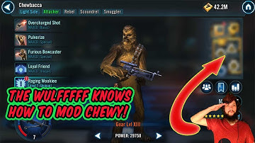 How to mod Chewbacca for SWGOH! Modding Series #39. Lets fix those mods with TheWulfffff!!!