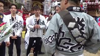 令和5年 岬連中秋祭り宵宮 船守神社安全祈願お祓い、花束贈呈