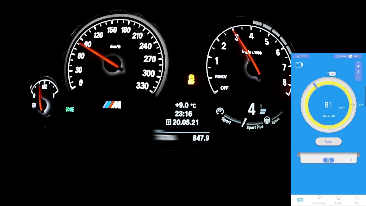 BMW M3 F80 STAGE 1 and STAGE 2 acceleration dragy 100-200 km/h