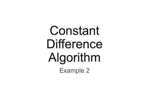 Constant Difference Algorithm 2
