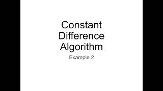 Famous Constant Difference Algorithm 2 Wealth
